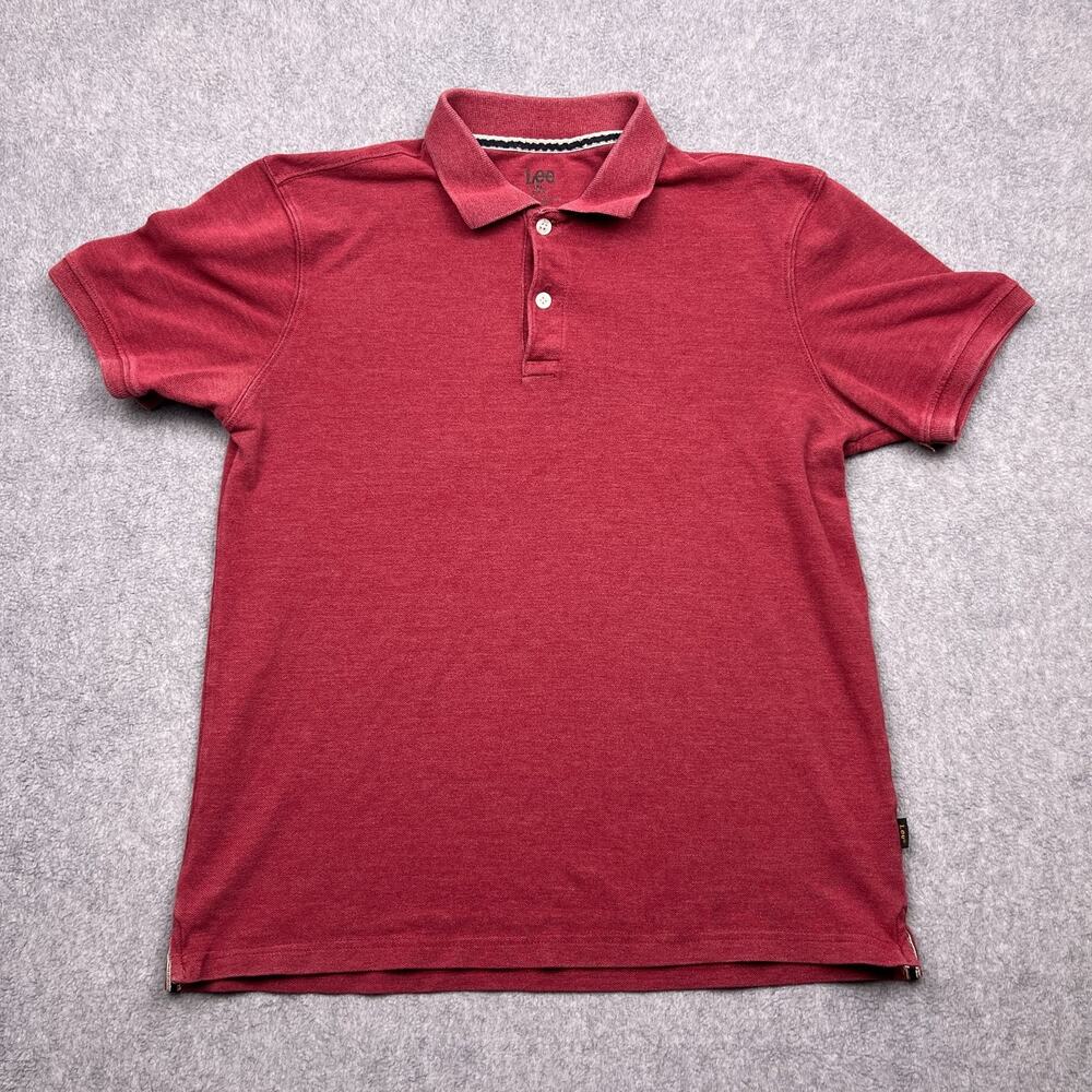 lee polo shirt red‎ collared short sleeve small